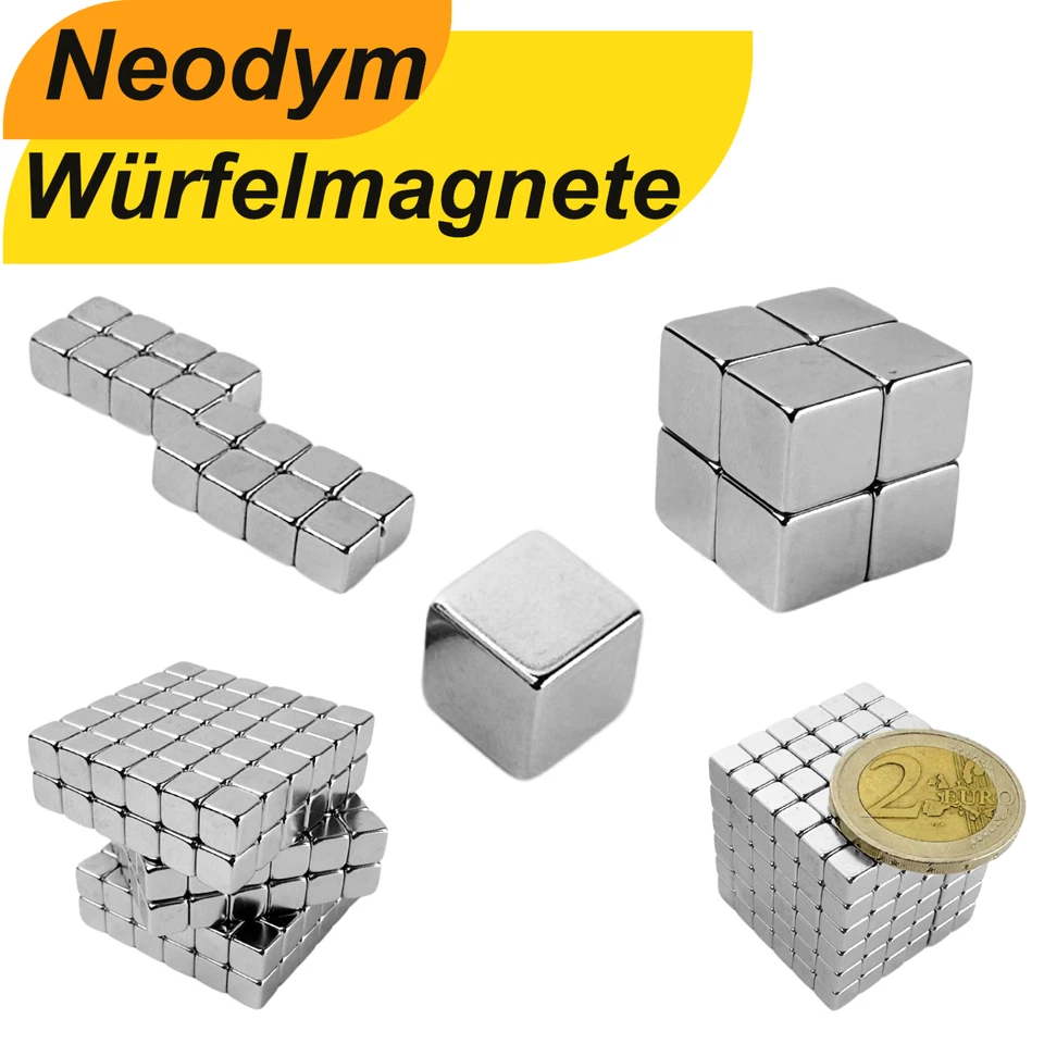 MAAJEEKUTO Neodym Magnet Cube N38 N42 Kleine Starke Magnete Würfel Magnetscheiben Stark