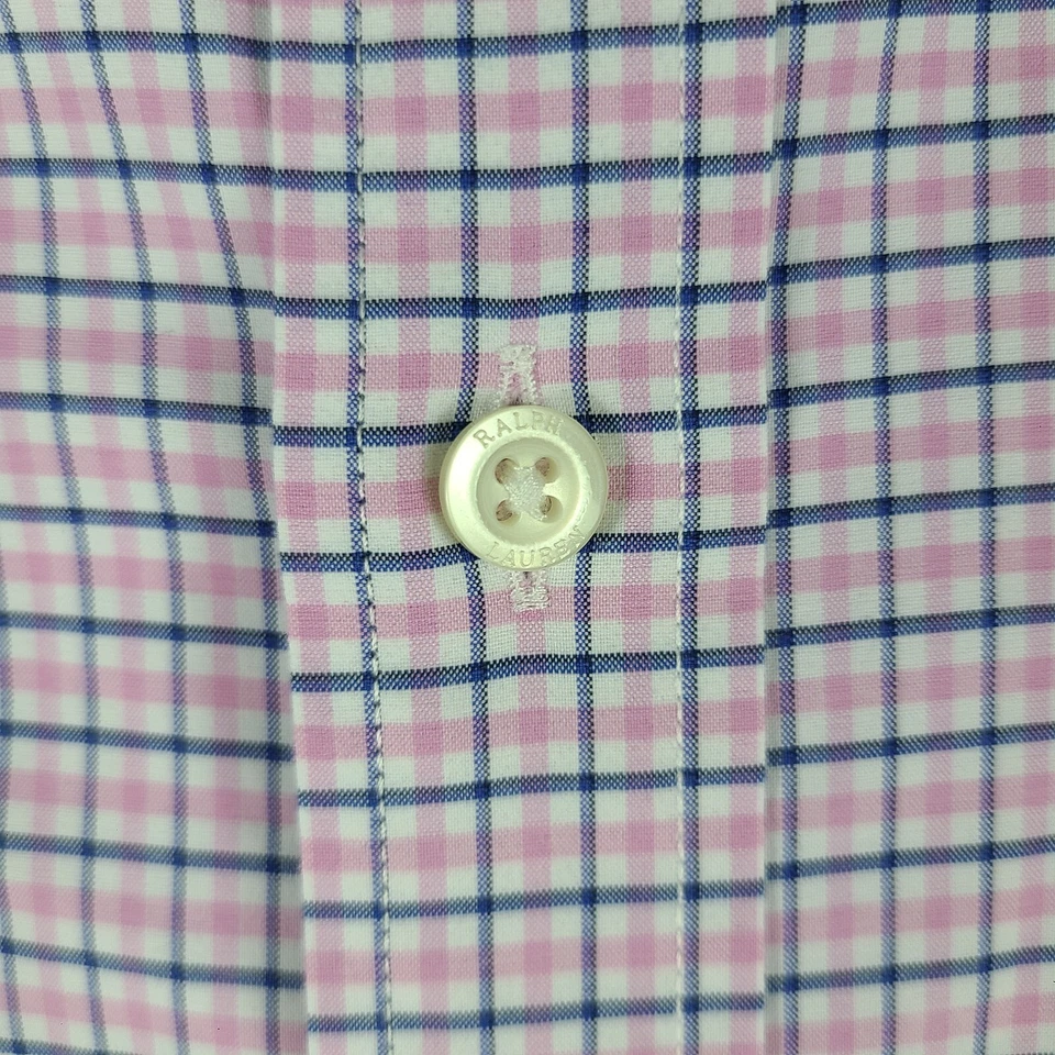 Camisa de vestir Ralph Lauren Performance para hombre XL púrpura azul a cuadros con botones Foto 4 de 4