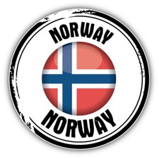 Norway Flag Grunge Stamp Car Bumper Sticker Decal