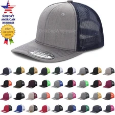 Snapback Adjustable Trucker Mesh Hat Curved Visor Baseball Cap for Men and Women