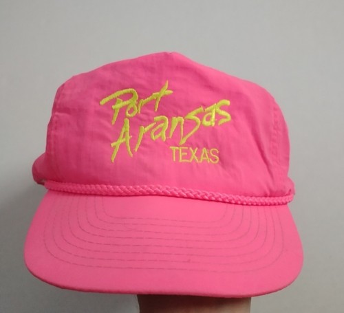 Port Aransas Texas Vintage Neon Spring Break Adjustable Hat Cap