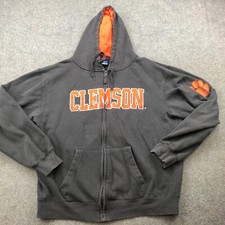 Clemson Tigers Hoodie Mens XL Gray Orange Spell Out Embroidered College NCAA