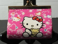 RARE VINTAGE SANRIO HELLO KITTY COIN PURSE METAL KISS LOCK CLOSE