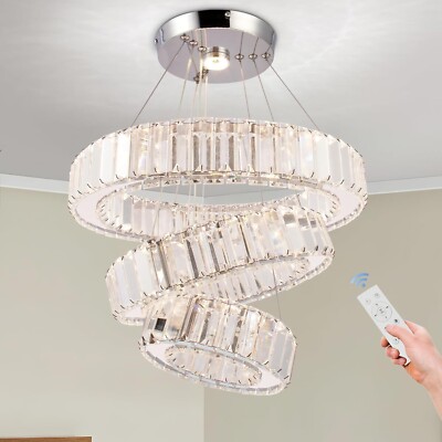 Moderner LED dimmbarer Kronleuchter 3 Ringe verstellbare Form Deckenleuchte Pendelleuchte Lig