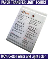 50 ChromaCotton Transfer Paper 8.5x11  for White Light   T-shirt 100%Cotton