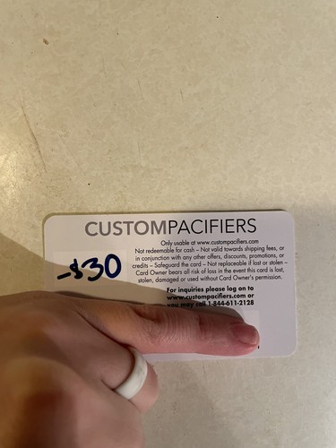 Custom Pacifiers Gift Card EBay