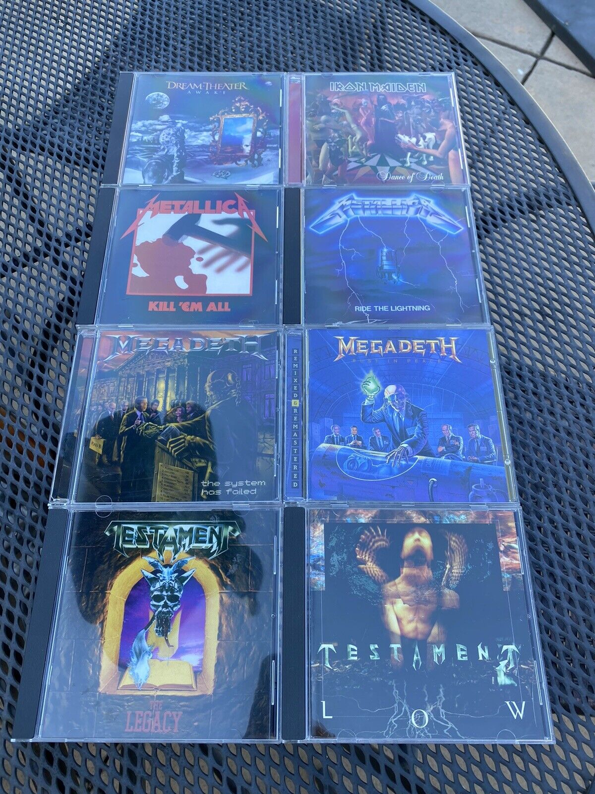 Lot of 8 metal rock CD’s Metallica Megadeth Testament Iron Maiden Dream Theater