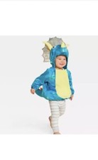 Infant Size 0-6M Adorable TRICERATOPS Dinosaur Halloween Costume Blue