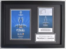 Espositore biglietto partita foto Champions League 2015 programma calcio Barcellona