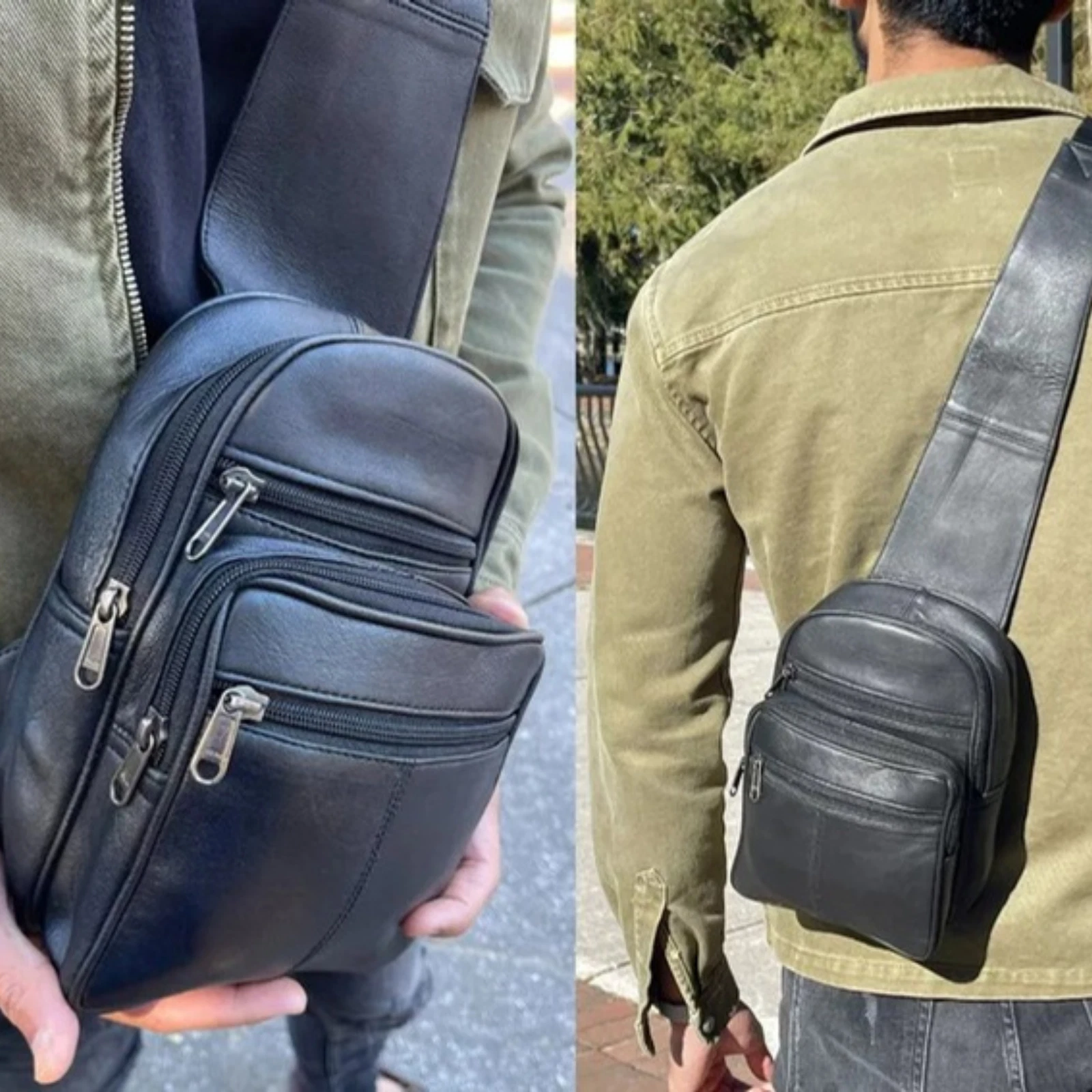 Men’s Genuine Leather Sling Bag – Crossbody Chest Backpack Travel Shoulder Bag
Opens in a new window