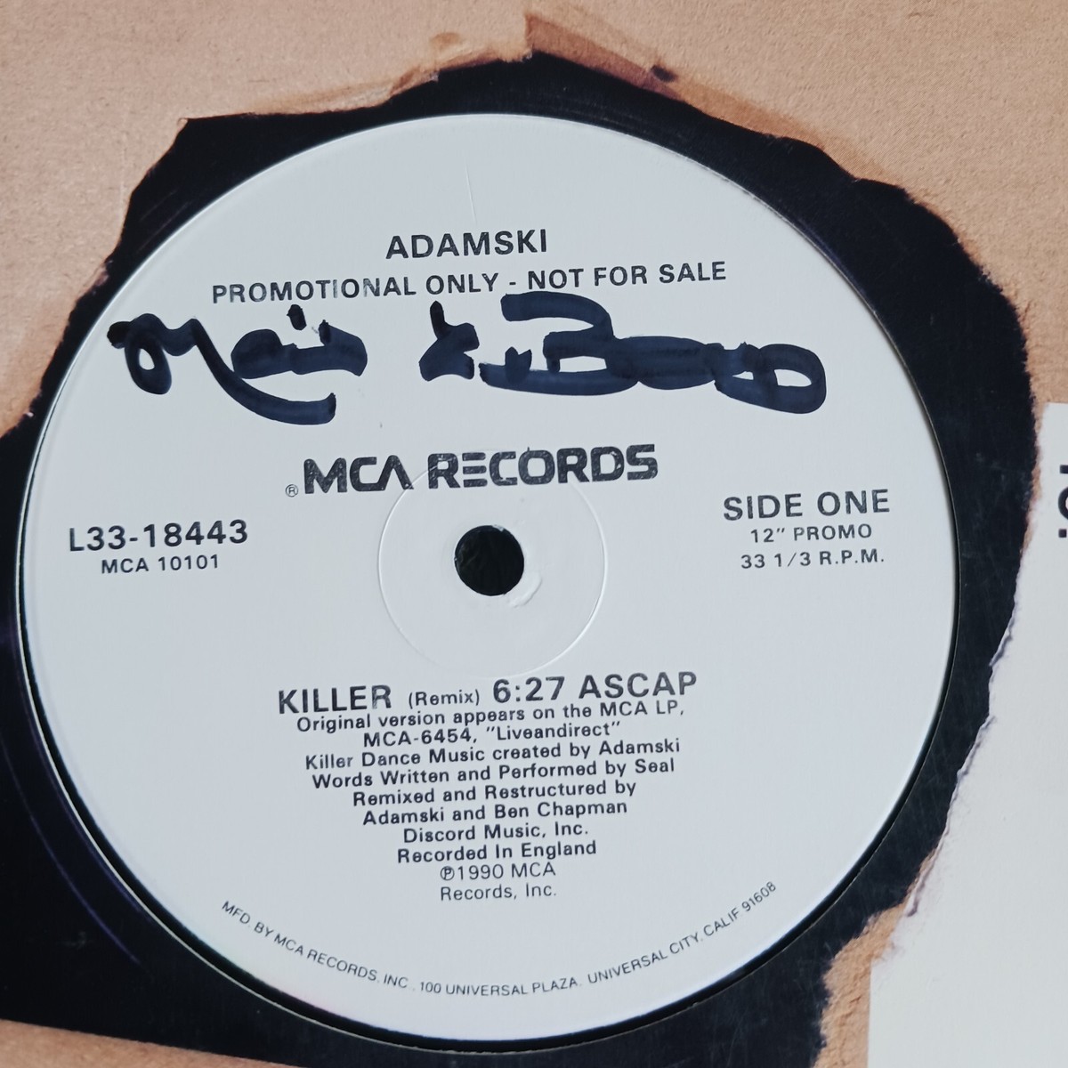Adamski – Killer (MCA Records – L33-18443) promo | eBay