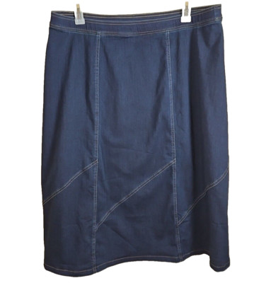 Denim & Co Midi Denim Jean Skirt Womens Size 22W Modest Granny Core stretch