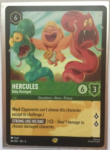 Hercules Baby Demigod - 86/204, Disney Lorcana Azurite Sea Regular