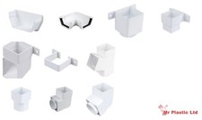 Osma 100mm Squareline Gutter fittings & 61mm Square down pipe fittings in White
