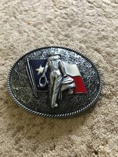 TEXAS STATE FLAG BELT BUCKLE WESTERN COWGIRL RODEO HEAVY SOLID DESIGN