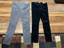 2 pair LOFT CURVY SKINNY Sz 2 JEANS Gray black Corduroy new read description