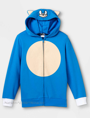 Sonic the Hedgehog Boys Hoodie Jacket Size 4-16 Costume Halloween Zip Girls Kids