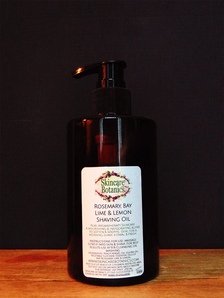 SKINCARE BOTANICS Shaving Oil | Bay, Rosemary, Lime, Lemon & Jojoba | Organic & Natural