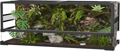 48'' x 18'' x 18'' Reptile Glass Terrarium 67 Gallon Reptile Tank Double Hinge Door