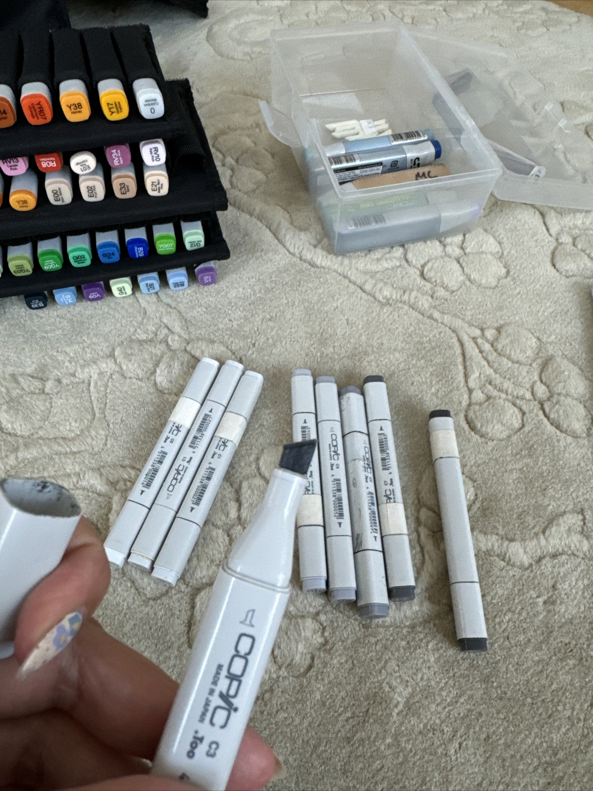 COPIC Markers Cool Gray 9x Used Set