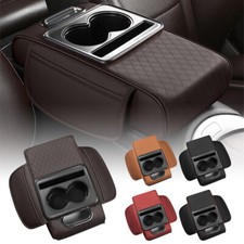 Car Armrest Box Cushion Pad Universal Center Console Storage Box With Cup Holder