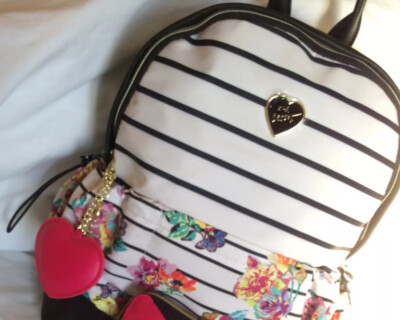 Betsy Johnson Faux Leather Backpack And Wristlet s-l400.jpg main image 4
