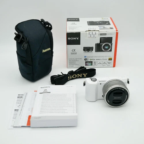 Sony Alpha A 5000 mit Objektiv 20.1 MP Digitalkamera - Weiß  ✅ GEPRÜFT ✅ Gut