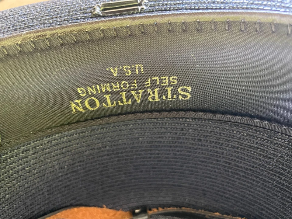 Stratton S42 Self Forming Straw Hat Sheriff State Trooper - Sizes 6 1/2 to 7 7/8 - Image 3 of 4