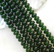 Beauty Dark Green 4x6mm Jade Gemstone Roundel Abacus Loose Beads 15" Strand