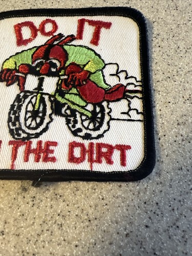 Parche de motocross hágalo en la tierra insignia motocicleta carreras sombrero coser vintage 3" - Imagen 5 de 16