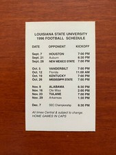 CFB 1996 LOUISIANA STATE ST TIGERS LSU College Football Schedule BUDWEISER