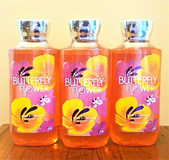 3 Bath & Body Works Butterfly Flower Shower GEL 10oz Shea VIT E Ships for sale online eBay
