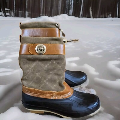 TOMMY HILFIGER: Women's Arcadia Snow Rain Duck Boots  Size 9 Brown 