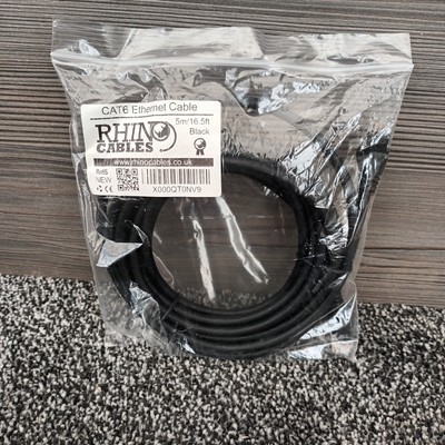 Cat 6 Ethernet-Kabel schwarz 5 m/16,5 Fuß brandneu