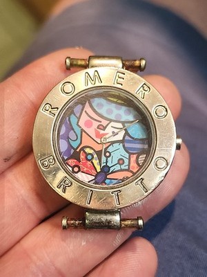 Romero Britto Watch Collectible Rare Vintage Art Deco Needs Newband Has New Batt