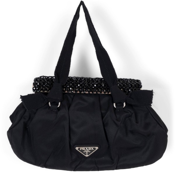 73478 authentische PRADA schwarze Nylon-RAHMEN-Tasche