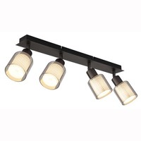 Deckenleuchte Deckenlampe Wohnzimmerlampe Metall Schwarz Matt Glas Opal L 56 Cm