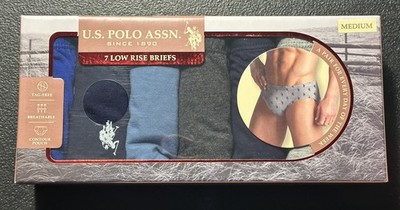 US POLO ASSN 7 Pack Cotton Low Rise Briefs Men's M Assorted Colors