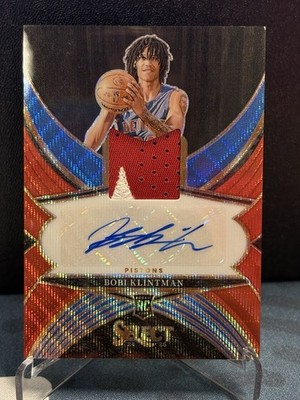 2024-25 Panini Select Bobi Klintman Rookie Jersey Auto Red Wave /99 RC Pistons