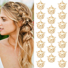 20pcs Star Hair Clips, Gold Star Spiral Hair Clip Bridal Pins, Vintage Wedding B