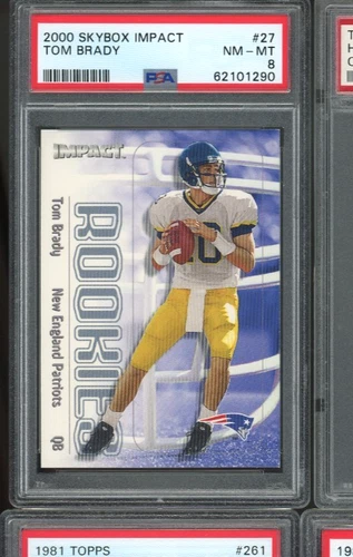 2000 Skybox Impact #27 Tom Brady RC PSA 8