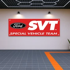 Decoration Ford SVT Flag Banner 71x24" – Garage Wall Art Decor Gift