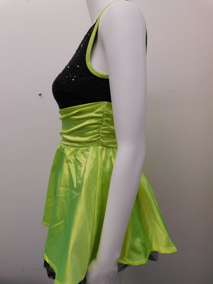 Dance Costume Balera D8177 Large Child Lime Green Jazz Pageant