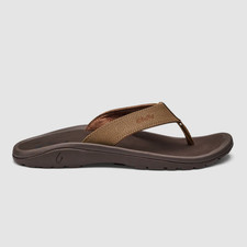 OluKai Ohana Men's Beach Sandals Tan Dark Java Water Friendly Flip Flops NEW 100