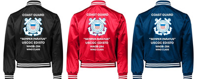 USCGC EDISTO *WAGB-284 *WIND CLASS*SATIN JACKET * USCG OFFICIAL LICENSE