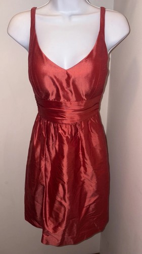 Jenny Yoo Collection Silk Dress Crimson Formal Taffeta Fit Flare Wedding Sz 2 - Picture 3 of 17