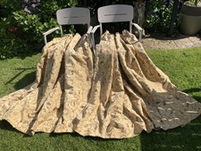 Fabulous Classic Pair Heavy Chenille Curtains 60" L x 77" W Gold & Brown