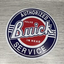 Vintage Authorized Buick Service 11 34 Inch Round Metal Sign