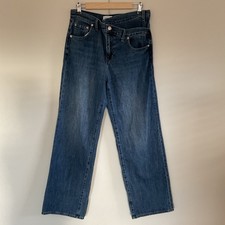Pistola Bobbie Crossover Front Mid-Rise Wide Leg Jeans Sz 27 Medium Wash Boho