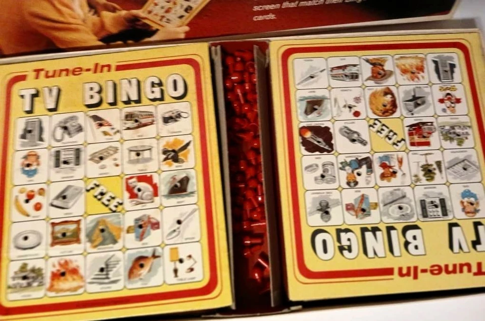 1970 Vintage MCM Tune-in TV Bingo board game made in USA Selchow Righter - Image 2 of 4
